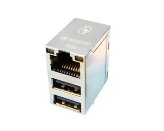 45F系列 2埠 10/100/1000 Base-T 雙USB集成RJ45變壓器模組